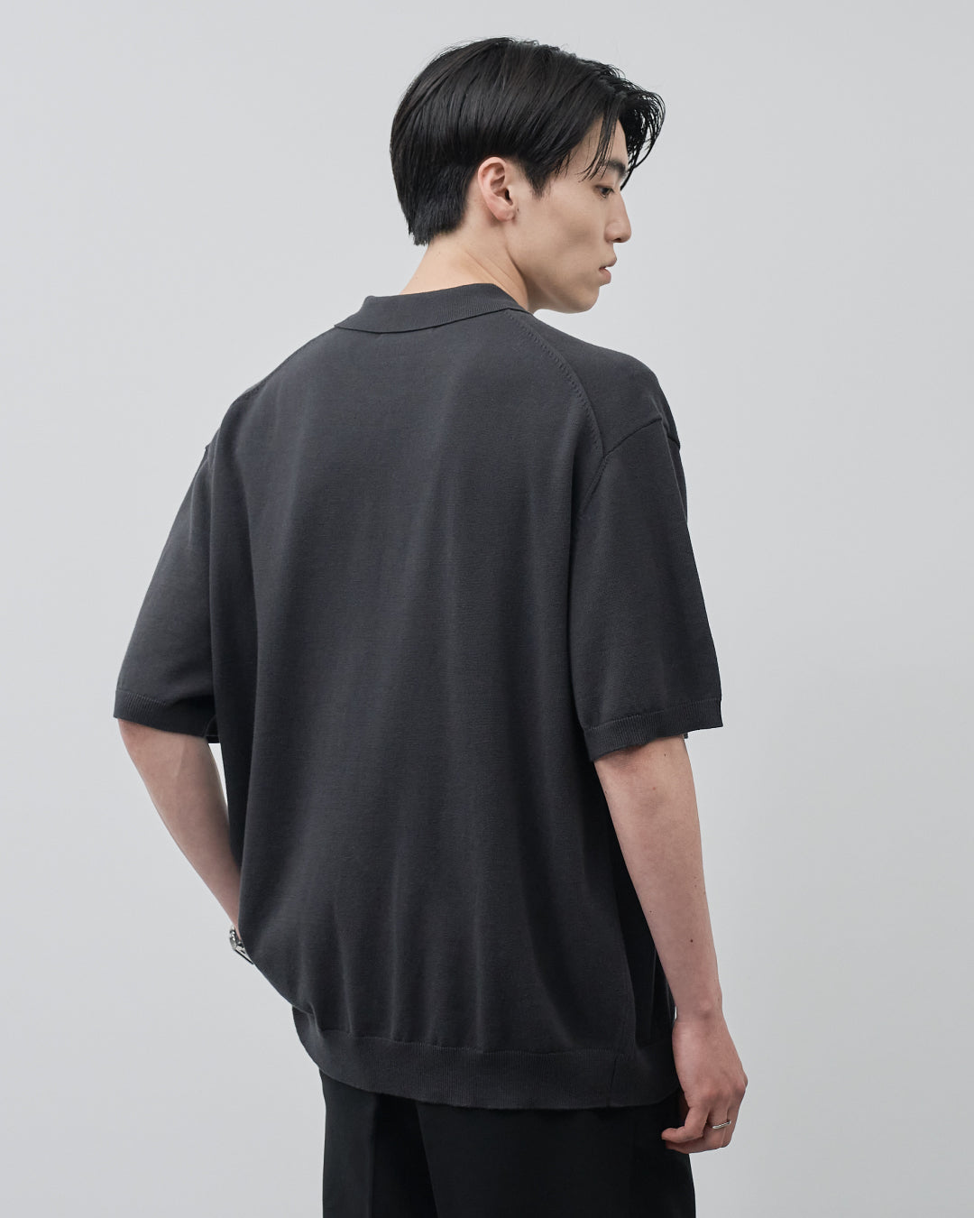 S/S Dry Knit Polo -charcoal-