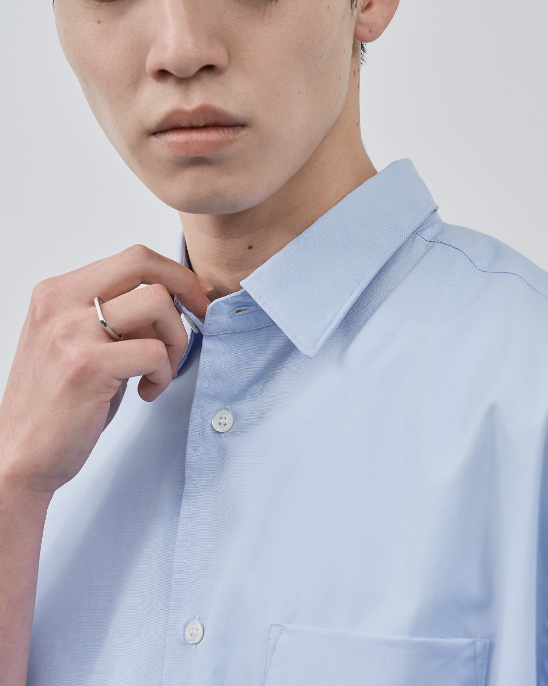Relaxed Fit S/S Regular Collar Shirt -saxe blue-
