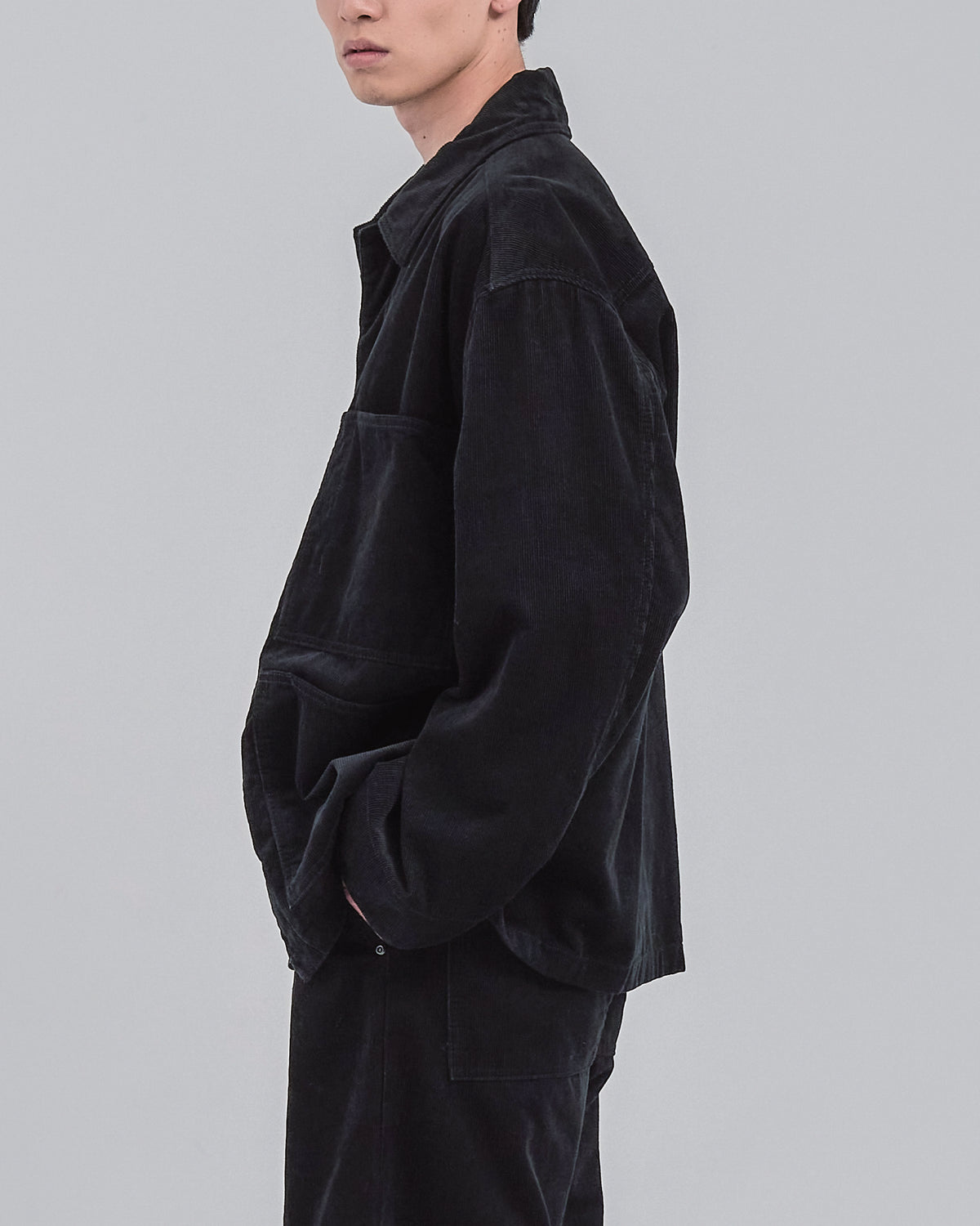 Relaxed Fit Corduroy Jacket -black-（2）
