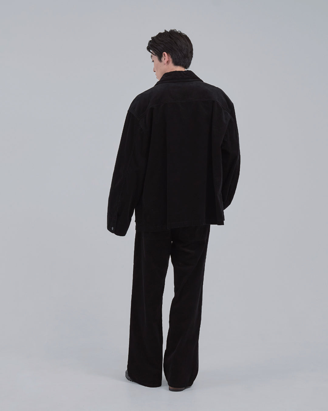 Relaxed Fit Corduroy Jacket -black-