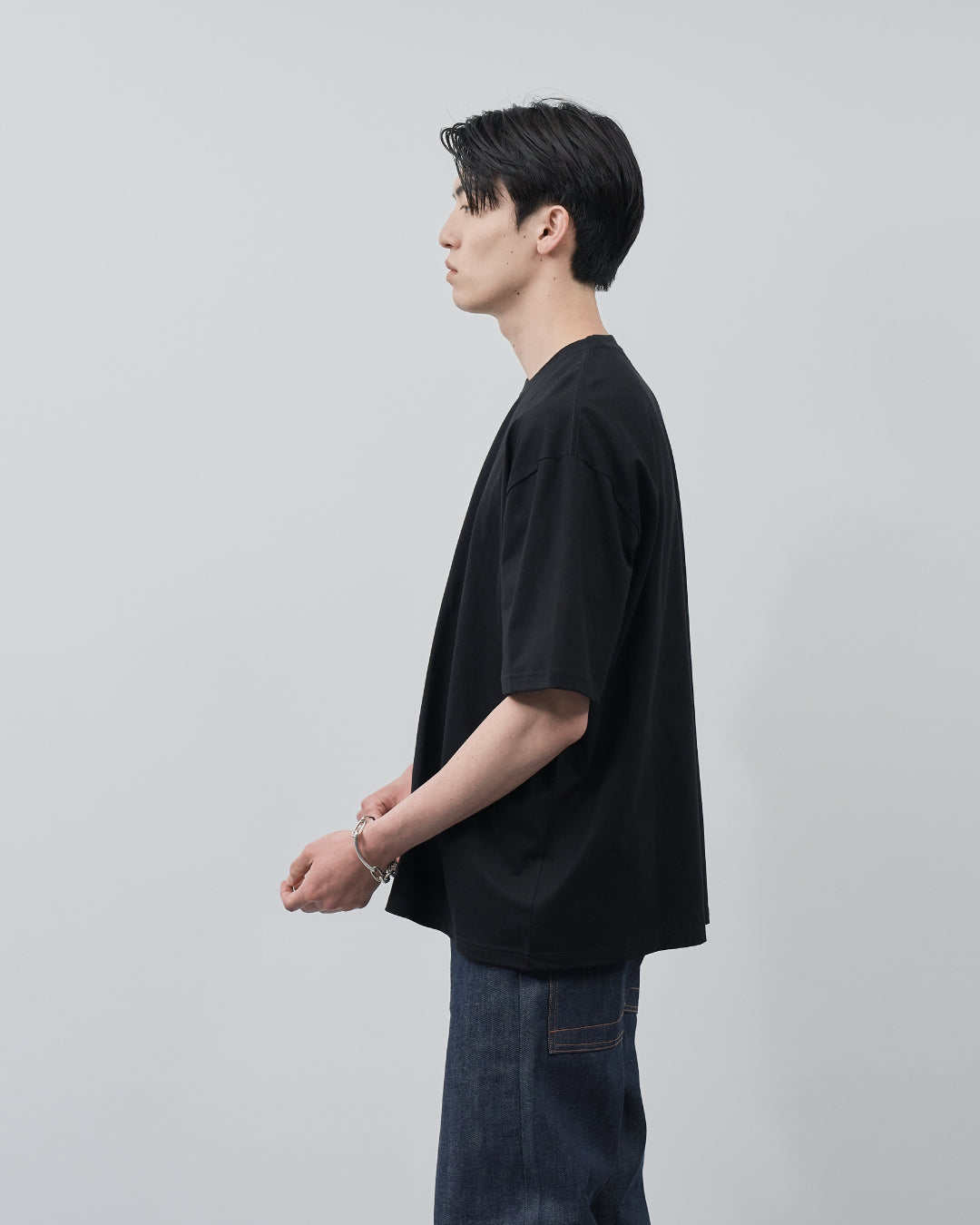 Pack S/S Tee -charcoal×black-