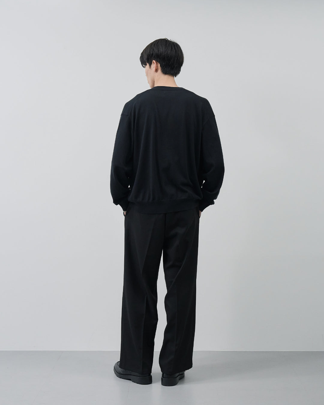 Sheer L/S Cardigan -black-