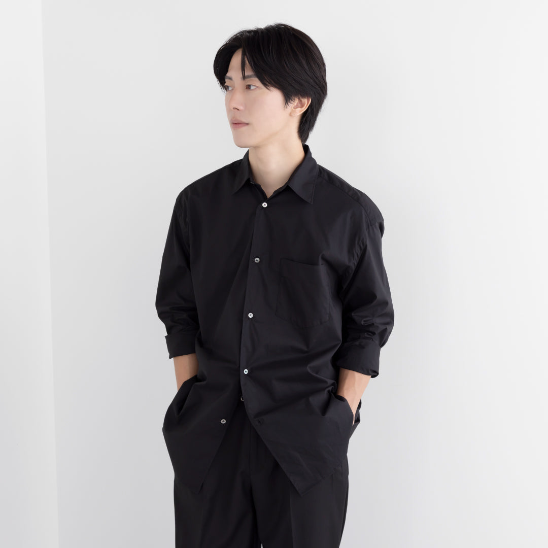 Relaxed Fit L/S Shirt -black-