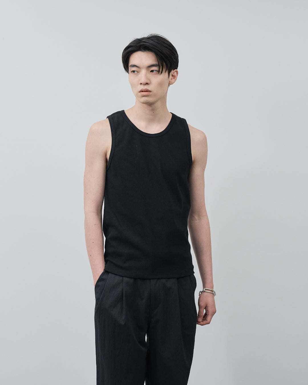 Pack Tank Top -white×black-