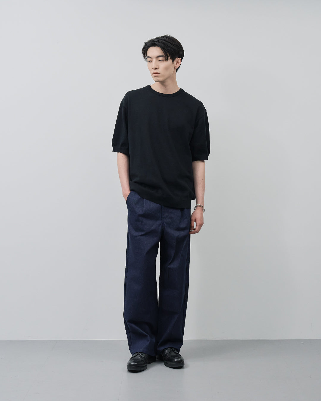S/S Dry Knit Tee -black-