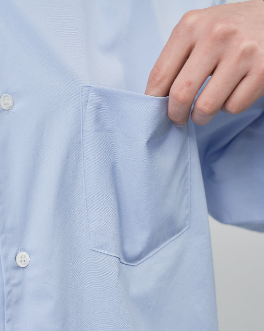 Relaxed Fit S/S Regular Collar Shirt -saxe blue-