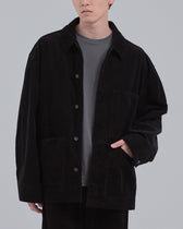 Relaxed Fit Corduroy Jacket -black-