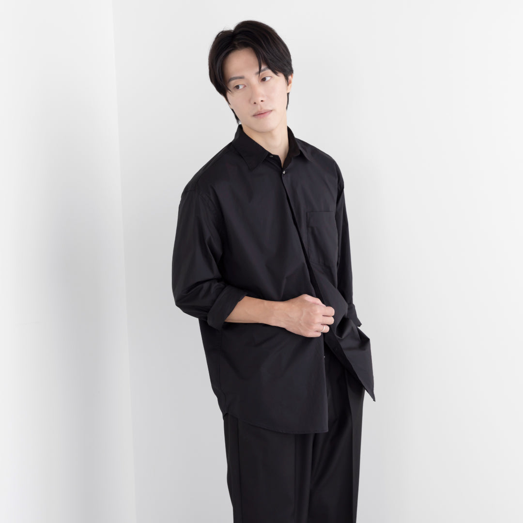 Relaxed Fit L/S Shirt -black-