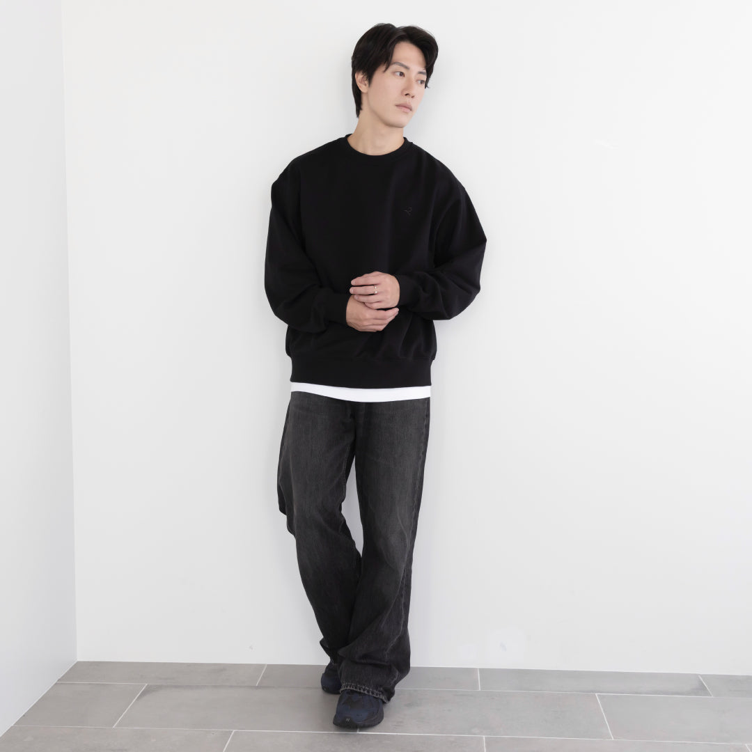 Crewneck Sweat Shirts -black-