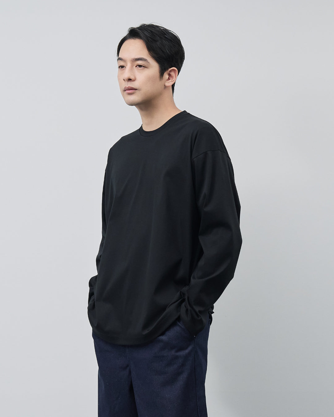 ARBINI Cotton L/S Tee -black-