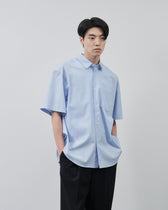 Relaxed Fit S/S Regular Collar Shirt -saxe blue-