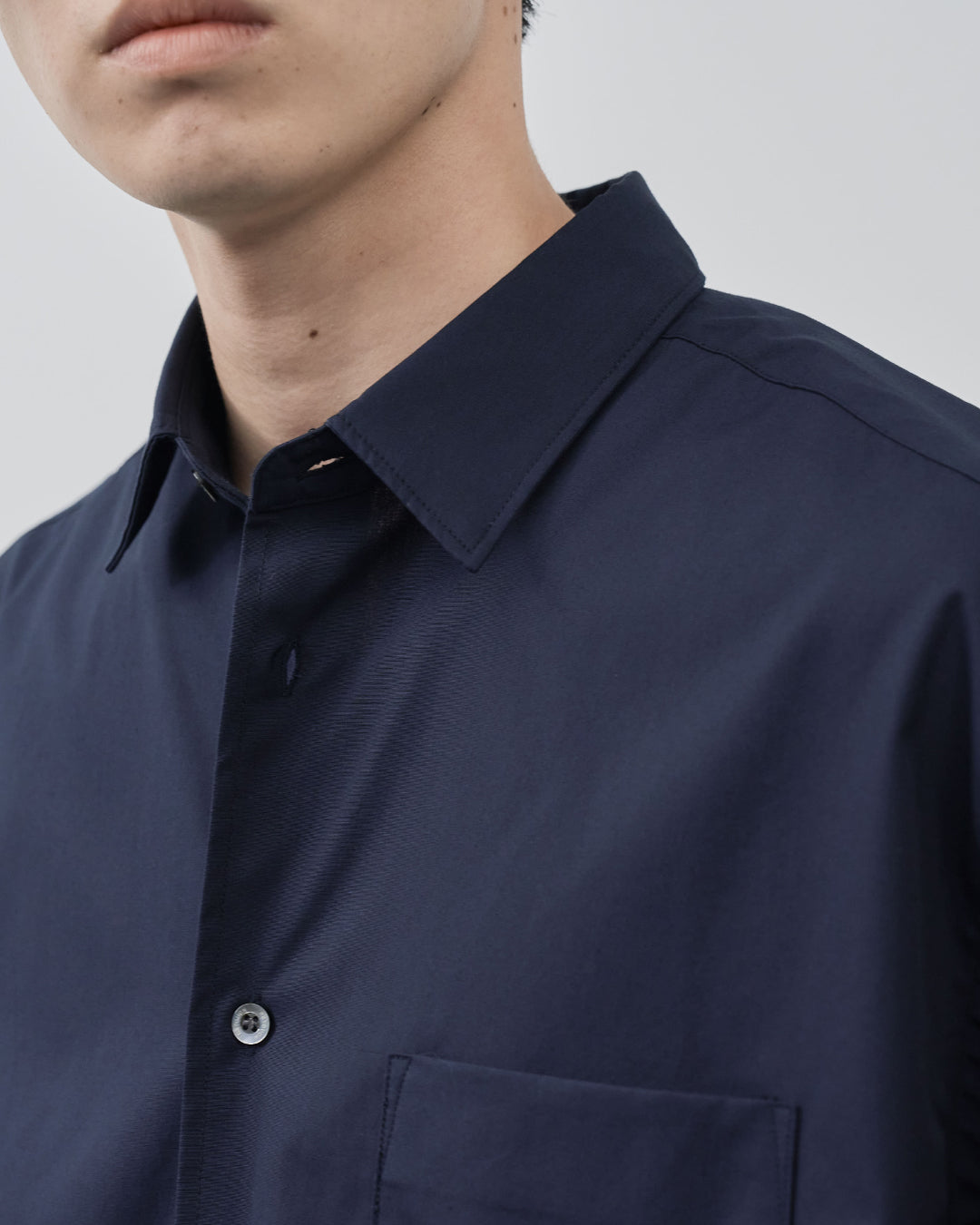 Relaxed Fit S/S Regular Collar Shirt -navy-