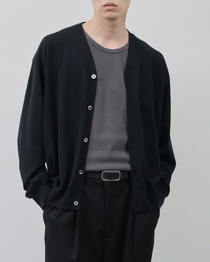 Sheer L/S Cardigan -black-