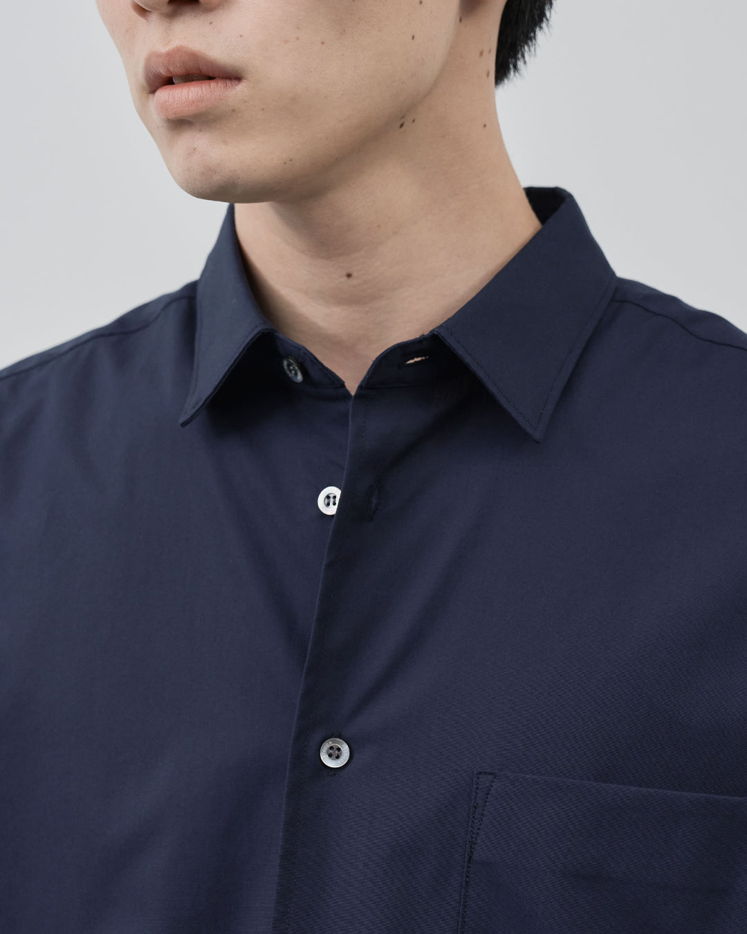 Relaxed Fit S/S Regular Collar Shirt -navy-