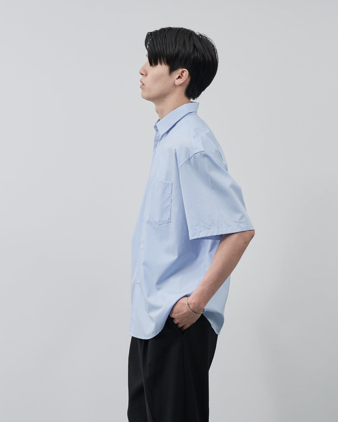 Relaxed Fit S/S Regular Collar Shirt -saxe blue-