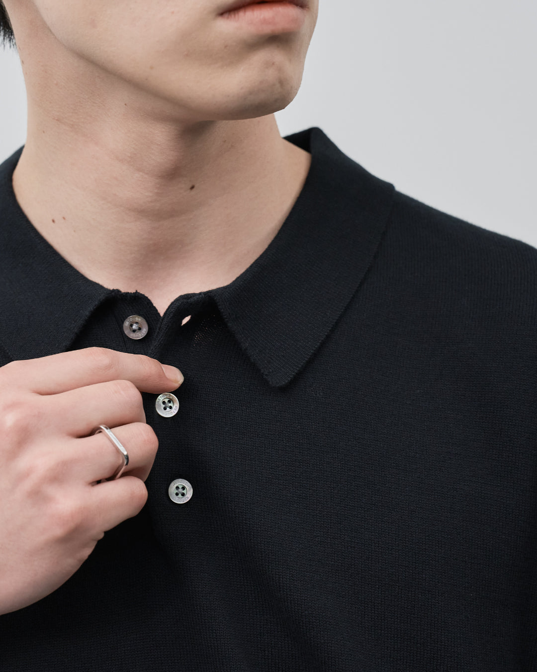 S/S Dry Knit Polo -black-