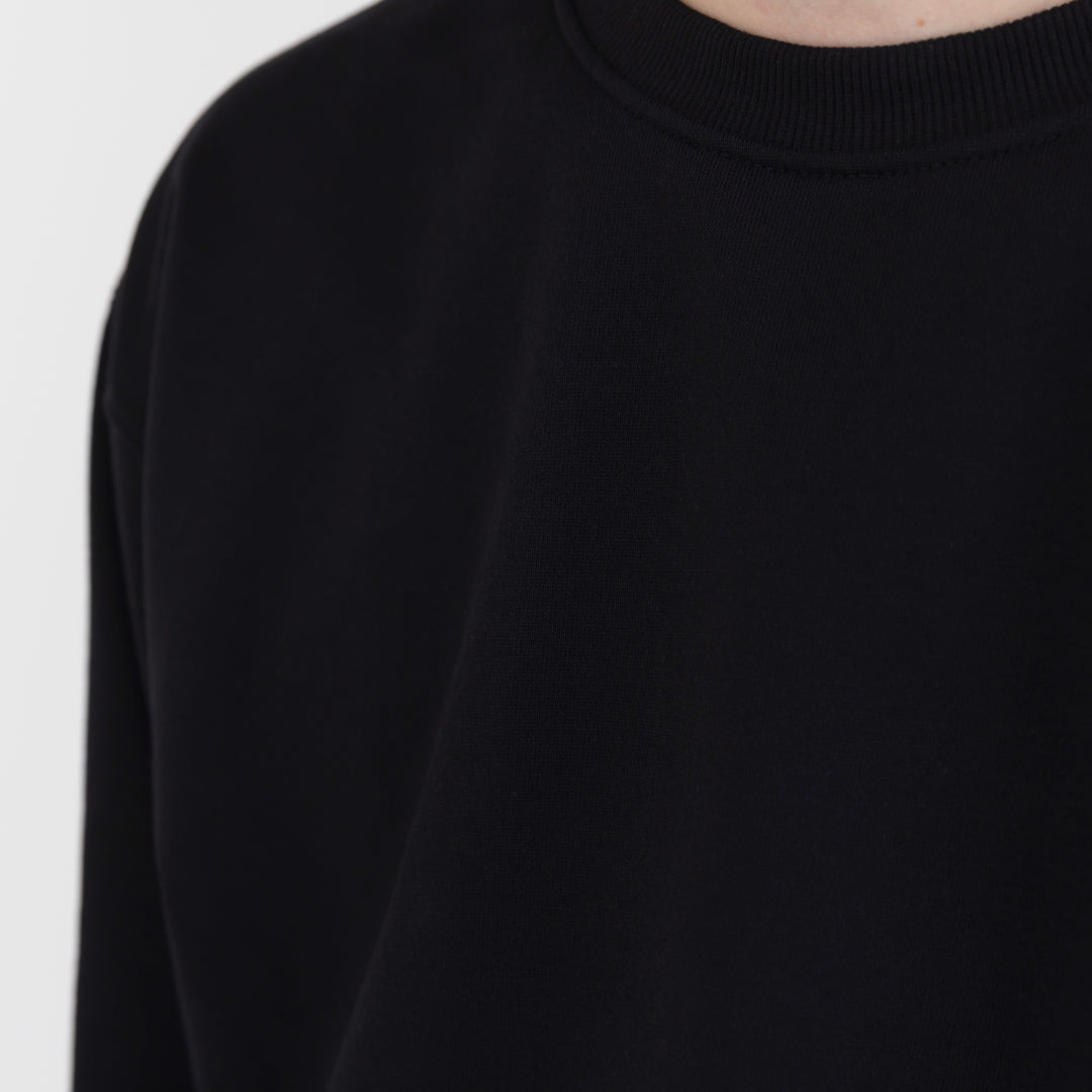 Crewneck Sweat Shirts -black-