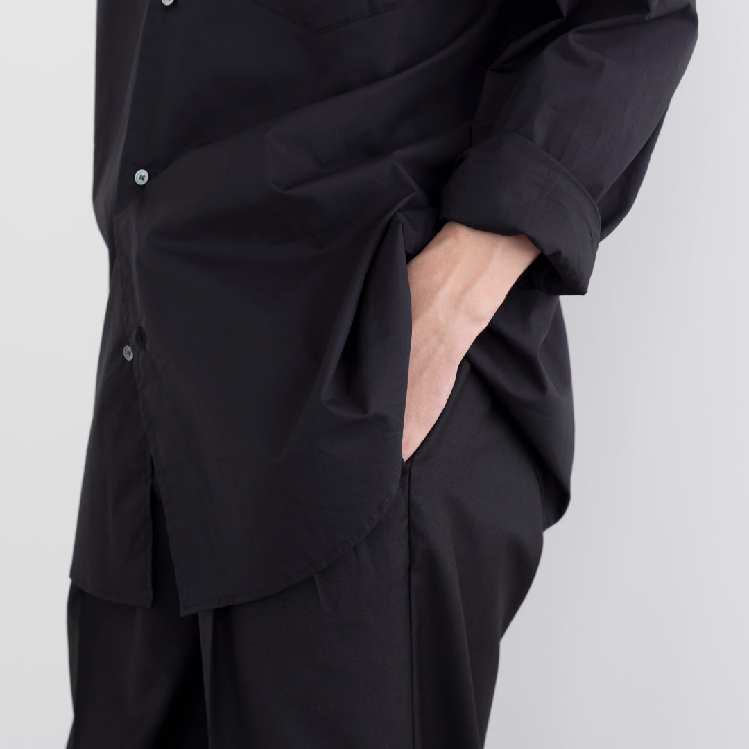 Relaxed Fit L/S Shirt -black-