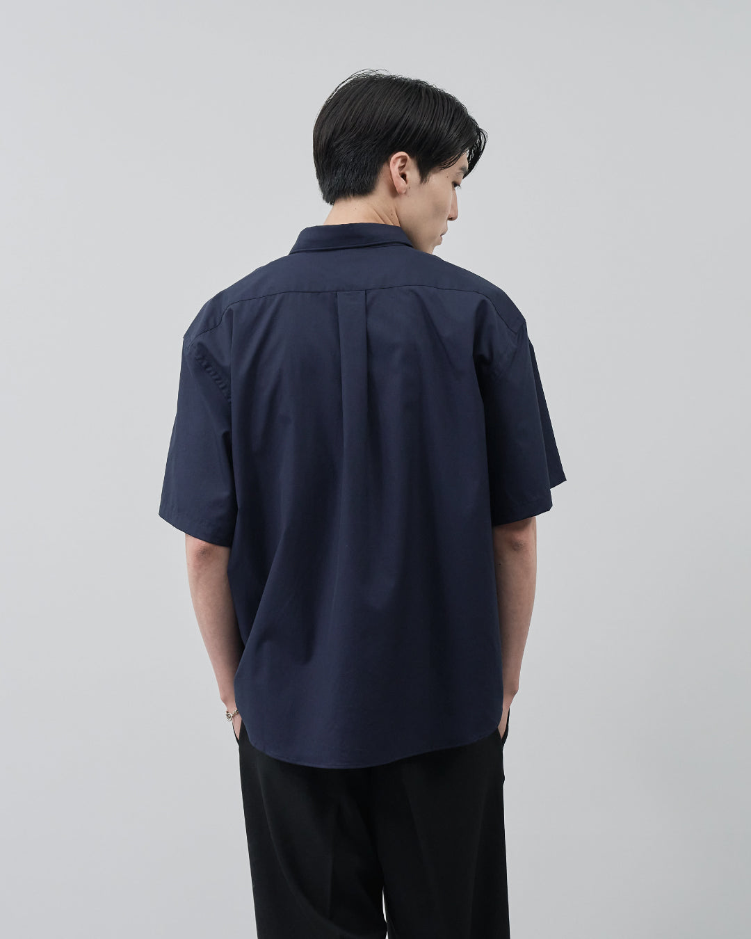 Relaxed Fit S/S Regular Collar Shirt -navy-