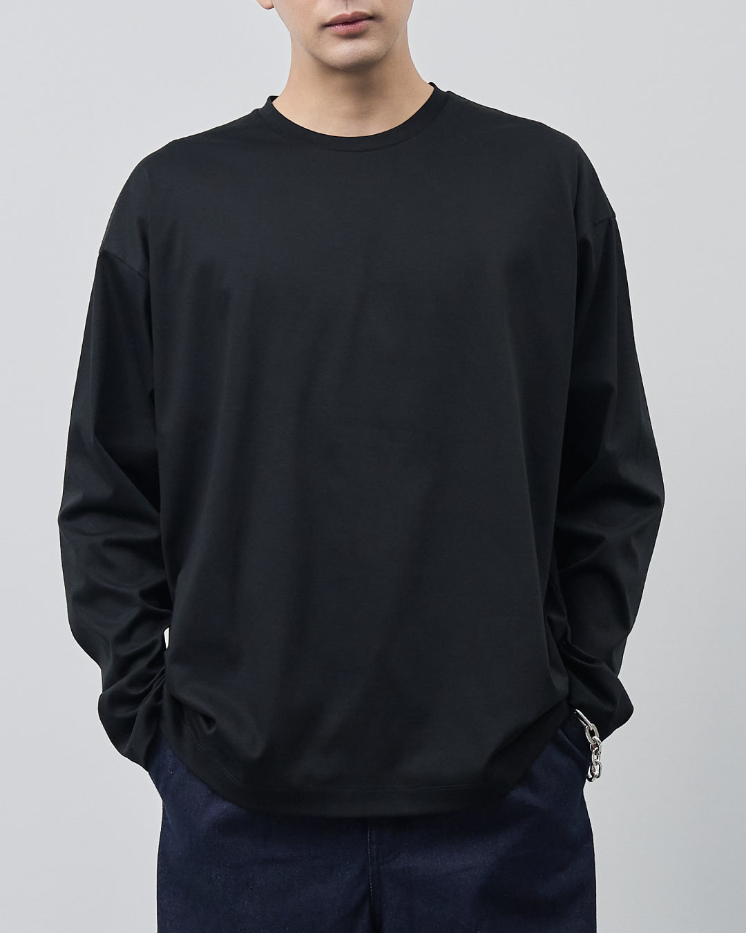 ARBINI Cotton L/S Tee -black-