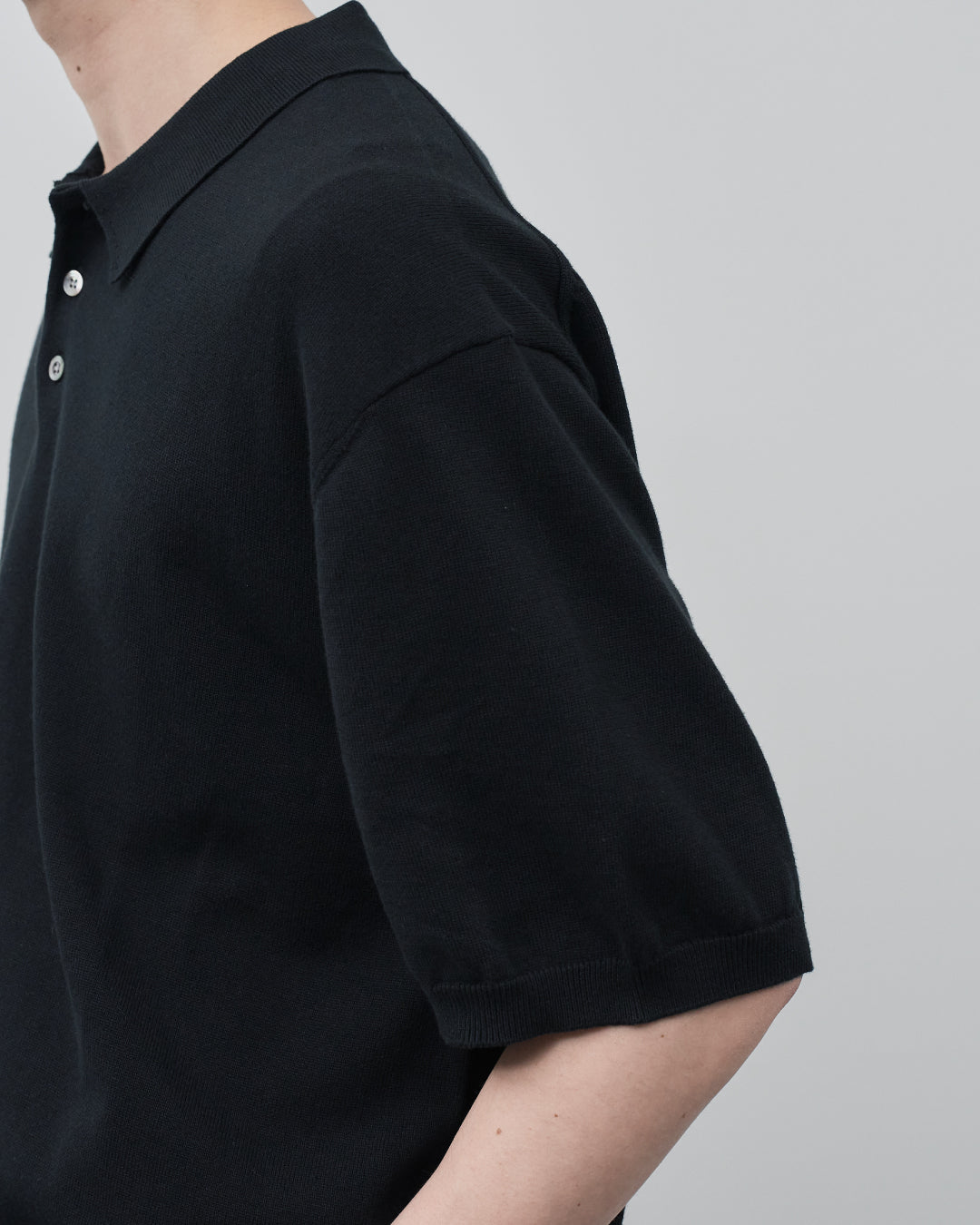 S/S Dry Knit Polo -black-