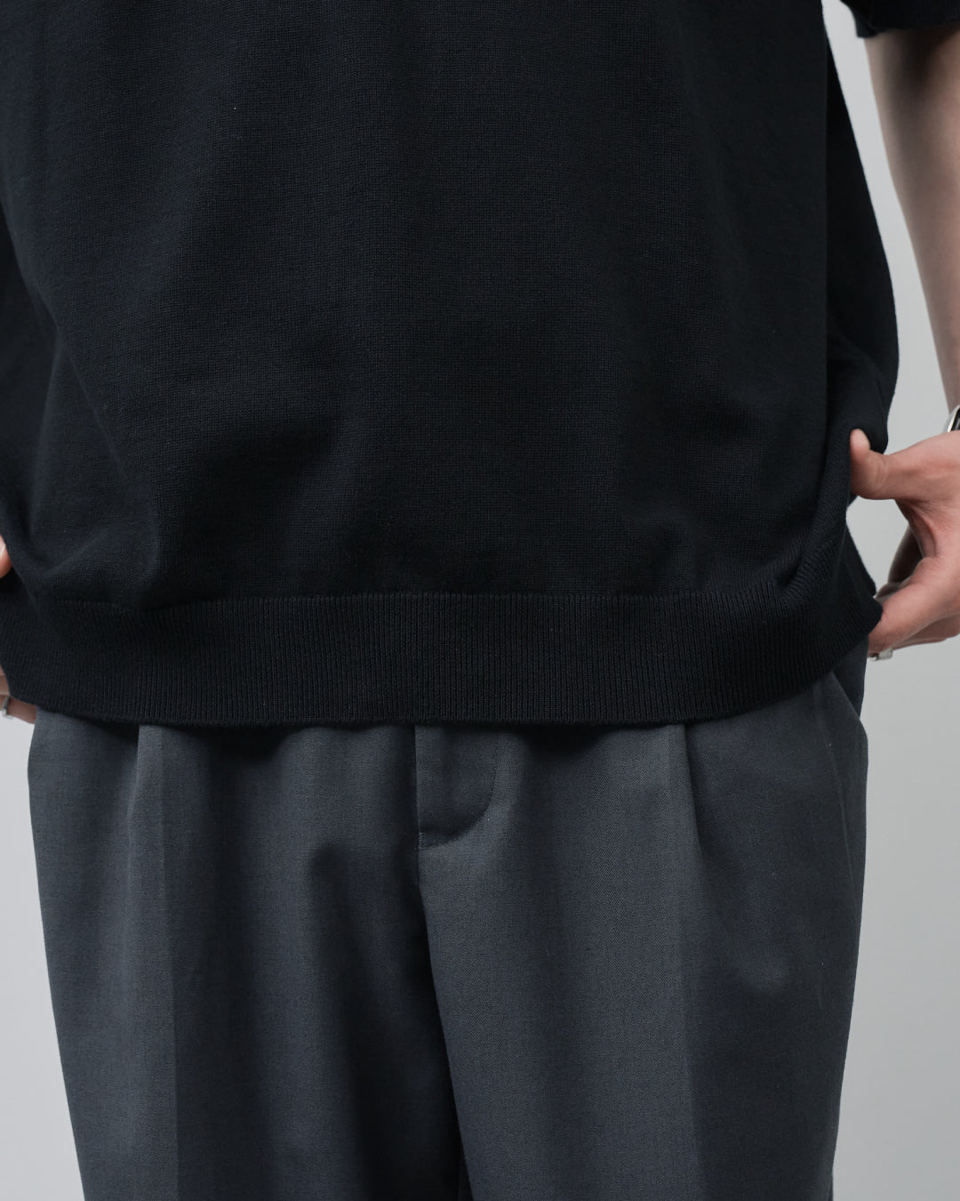 S/S Dry Knit Polo -black-