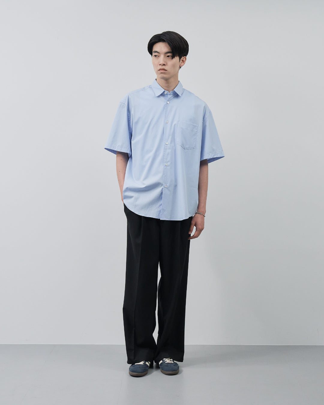Relaxed Fit S/S Regular Collar Shirt -saxe blue-