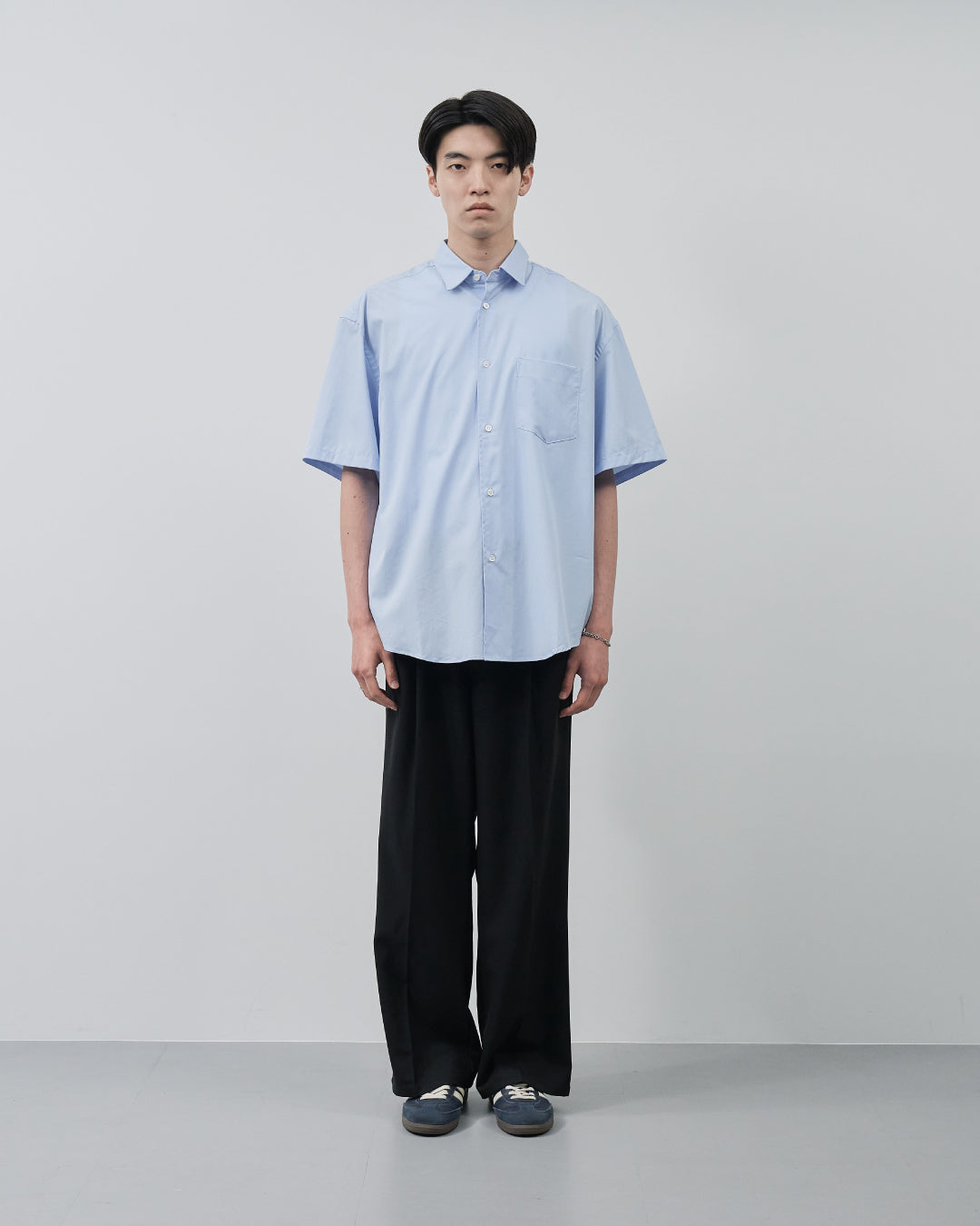 Relaxed Fit S/S Regular Collar Shirt -saxe blue-