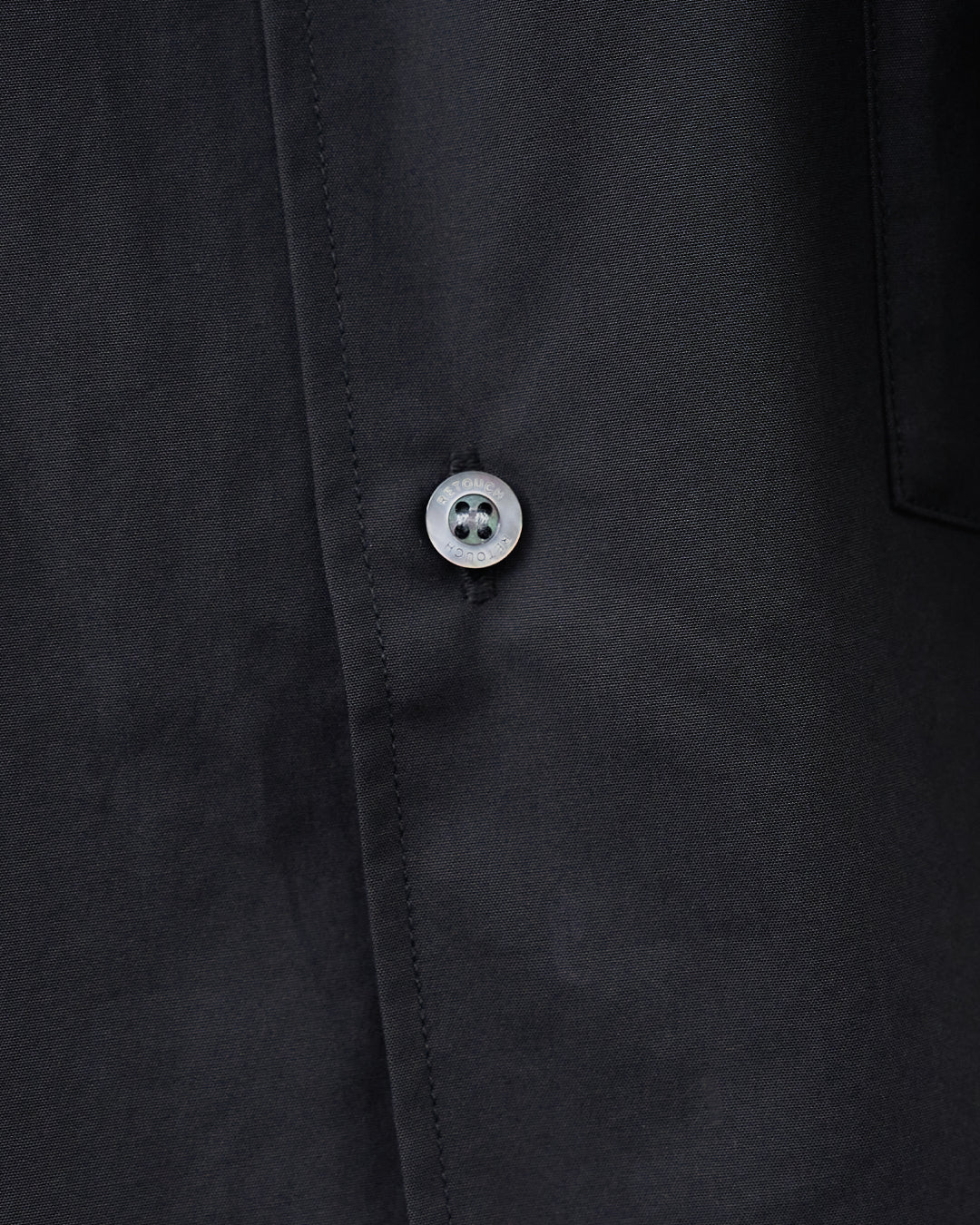 Relaxed Fit Band Collar L/S Shirt -black-