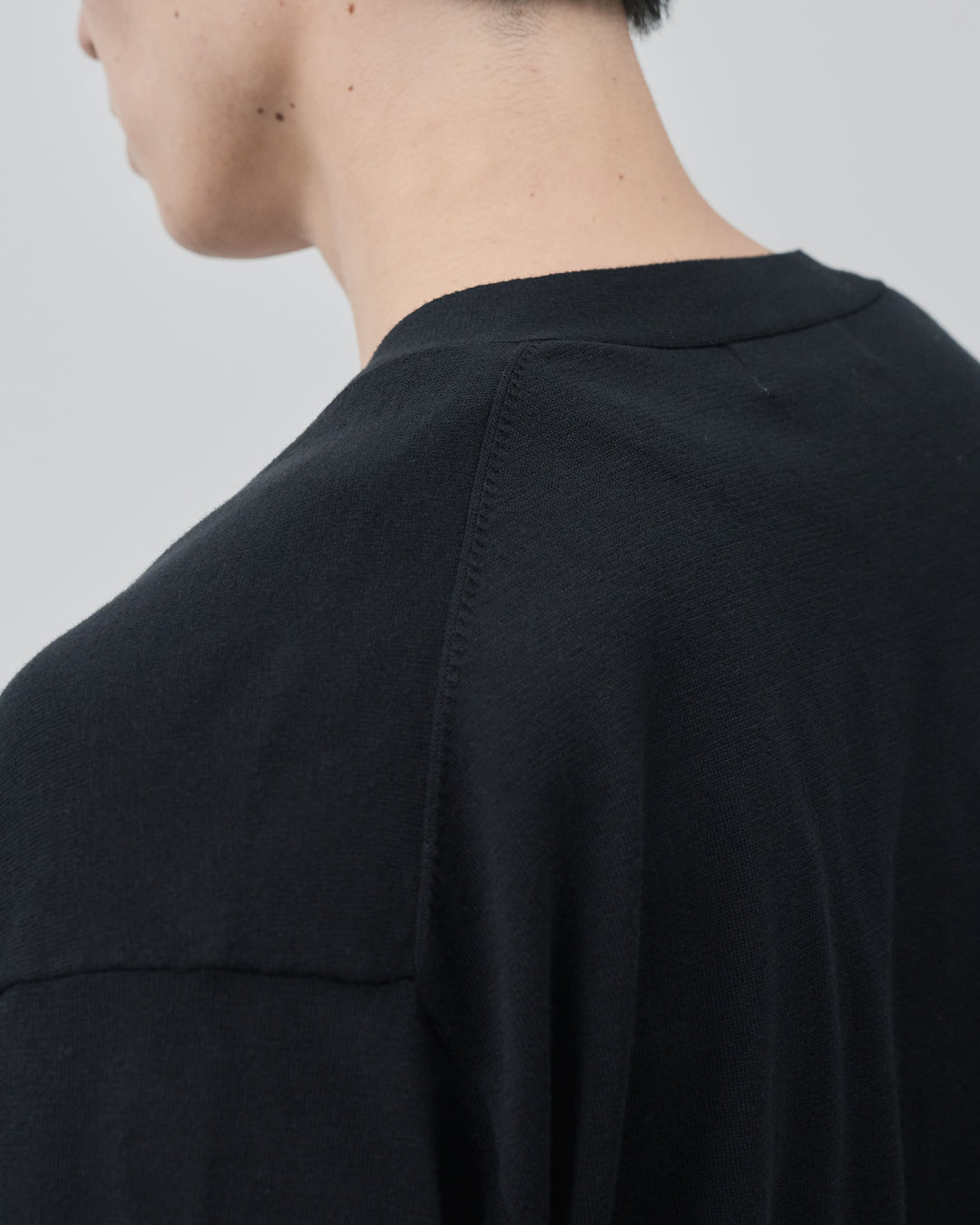Sheer L/S Cardigan -black-