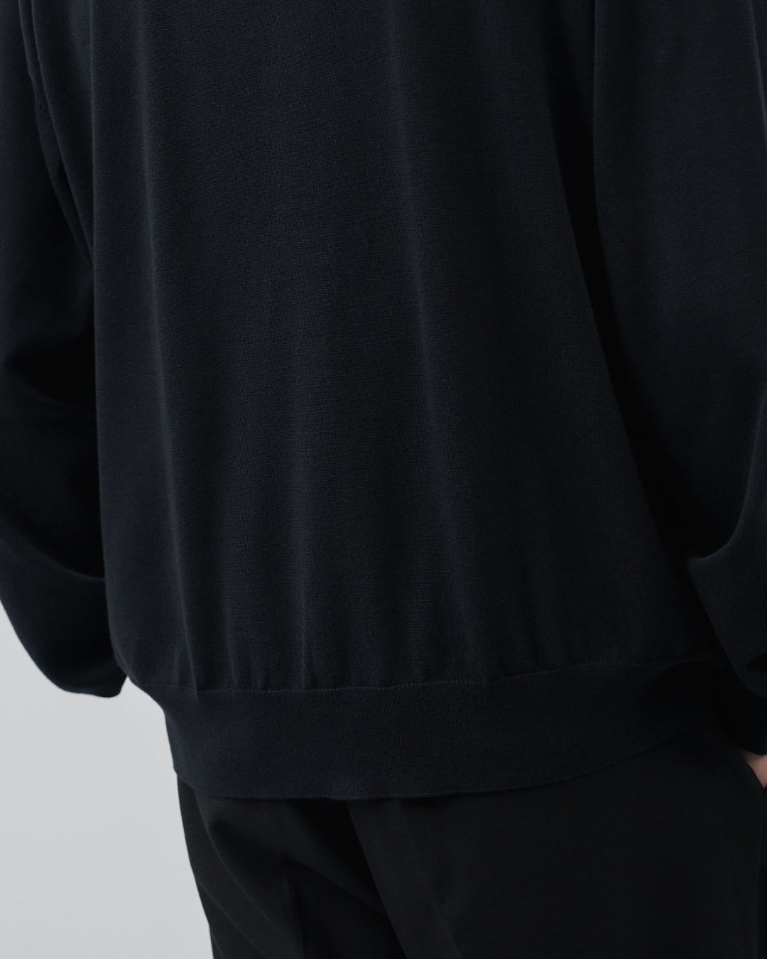 Sheer L/S Cardigan -black-