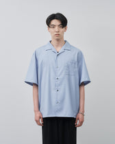 Italian Open-Collar S/S Shirt -saxe blue-