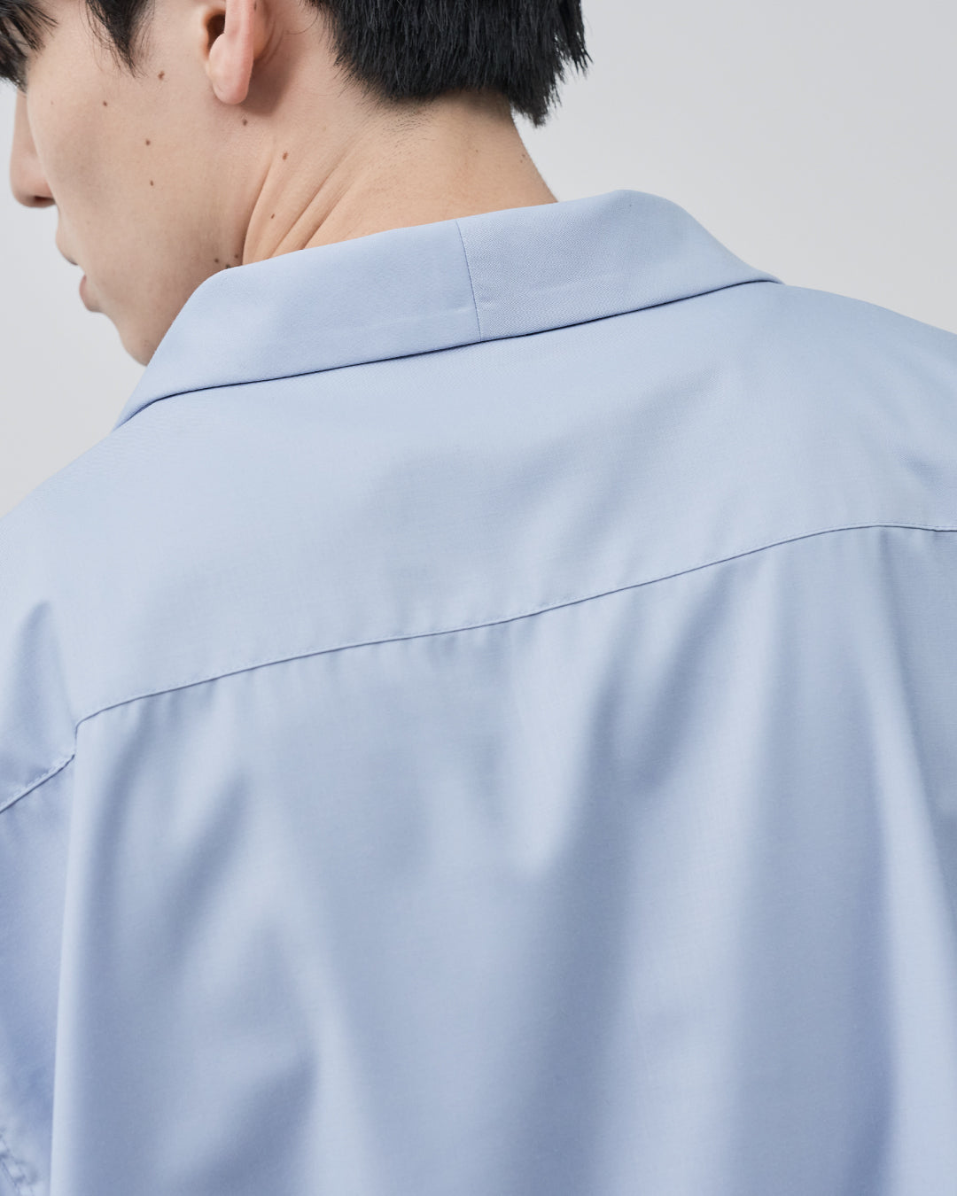Italian Open-Collar S/S Shirt -saxe blue-