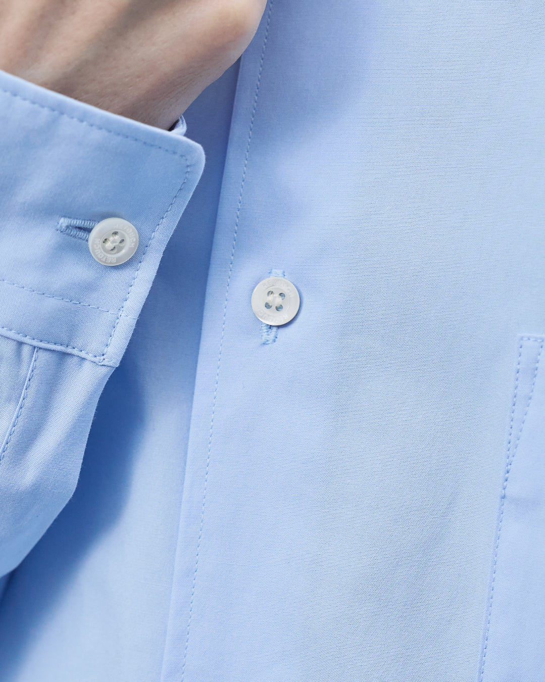 Relaxed Fit Regular Collar L/S Shirt -saxe blue-