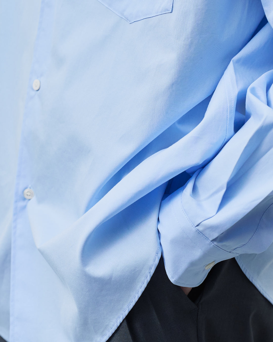 Relaxed Fit Regular Collar L/S Shirt -saxe blue-
