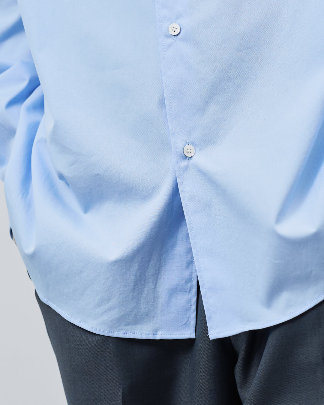 Relaxed Fit Regular Collar L/S Shirt -saxe blue-