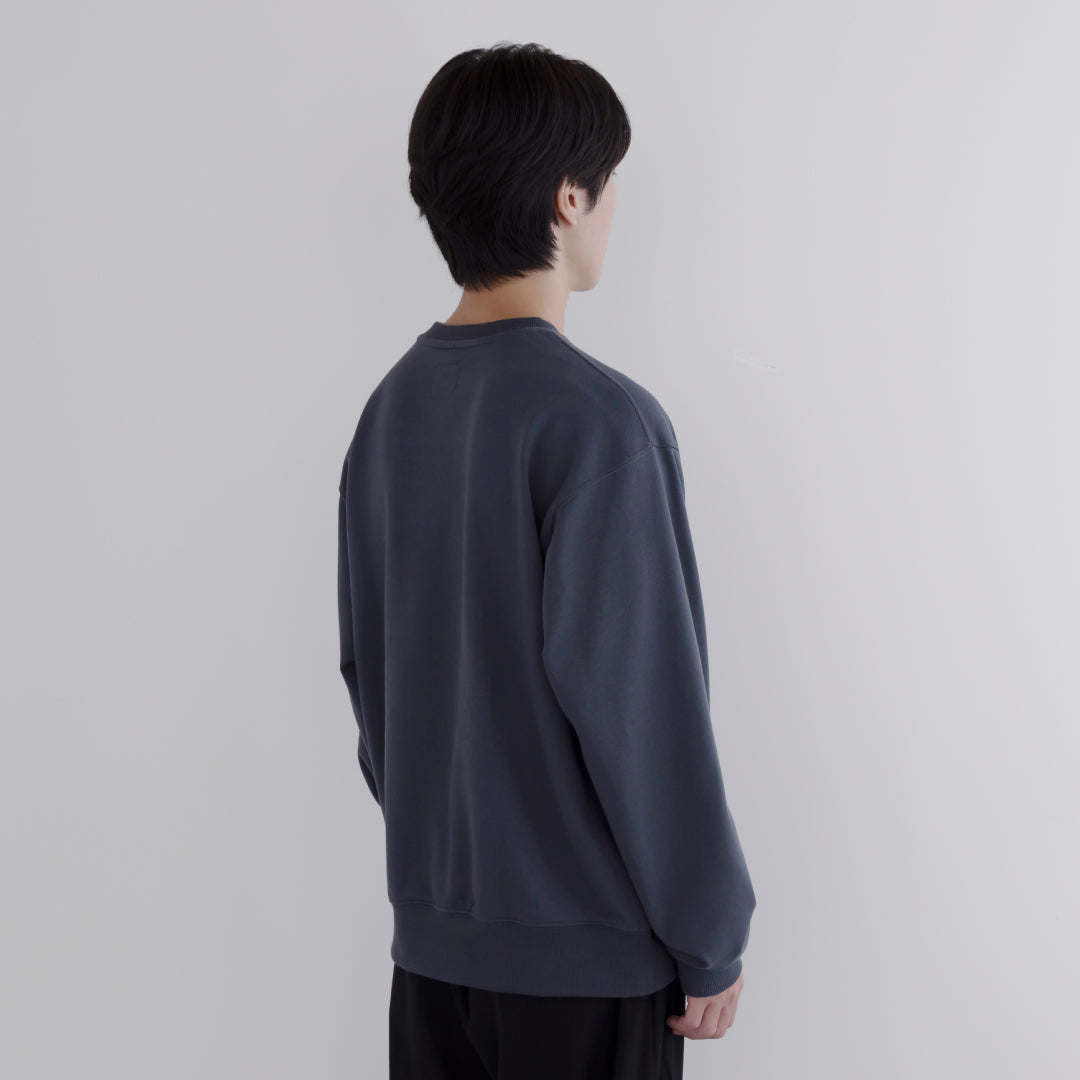 Crewneck Sweat Shirts -blue gray-