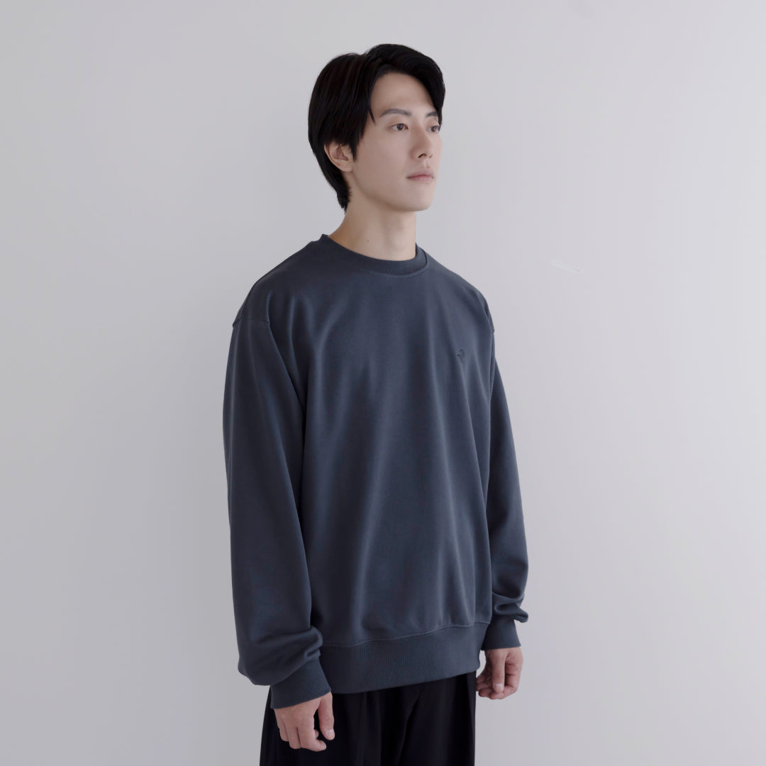 Crewneck Sweat Shirts -blue gray-