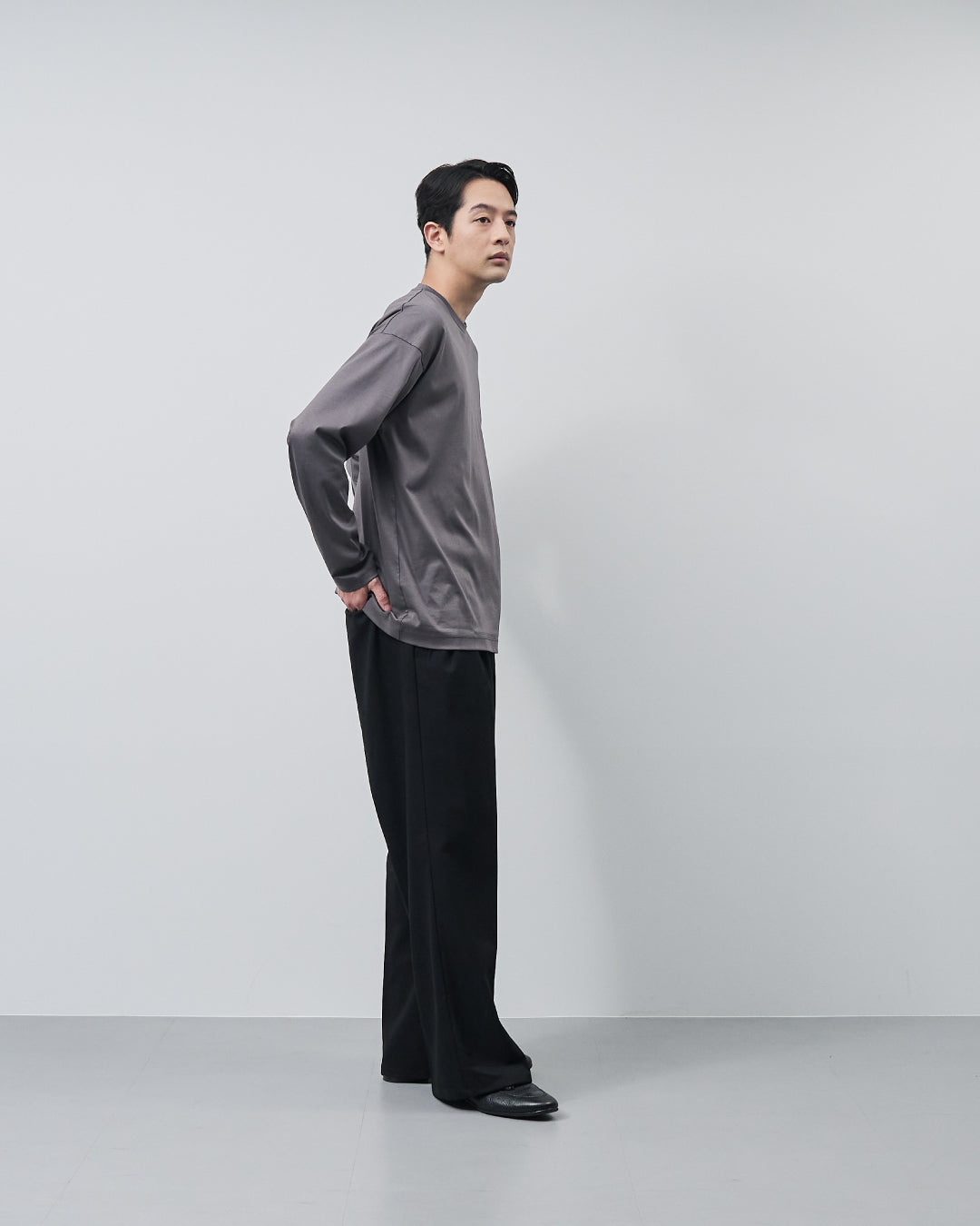 ARBINI Cotton L/S Tee -charcoal-
