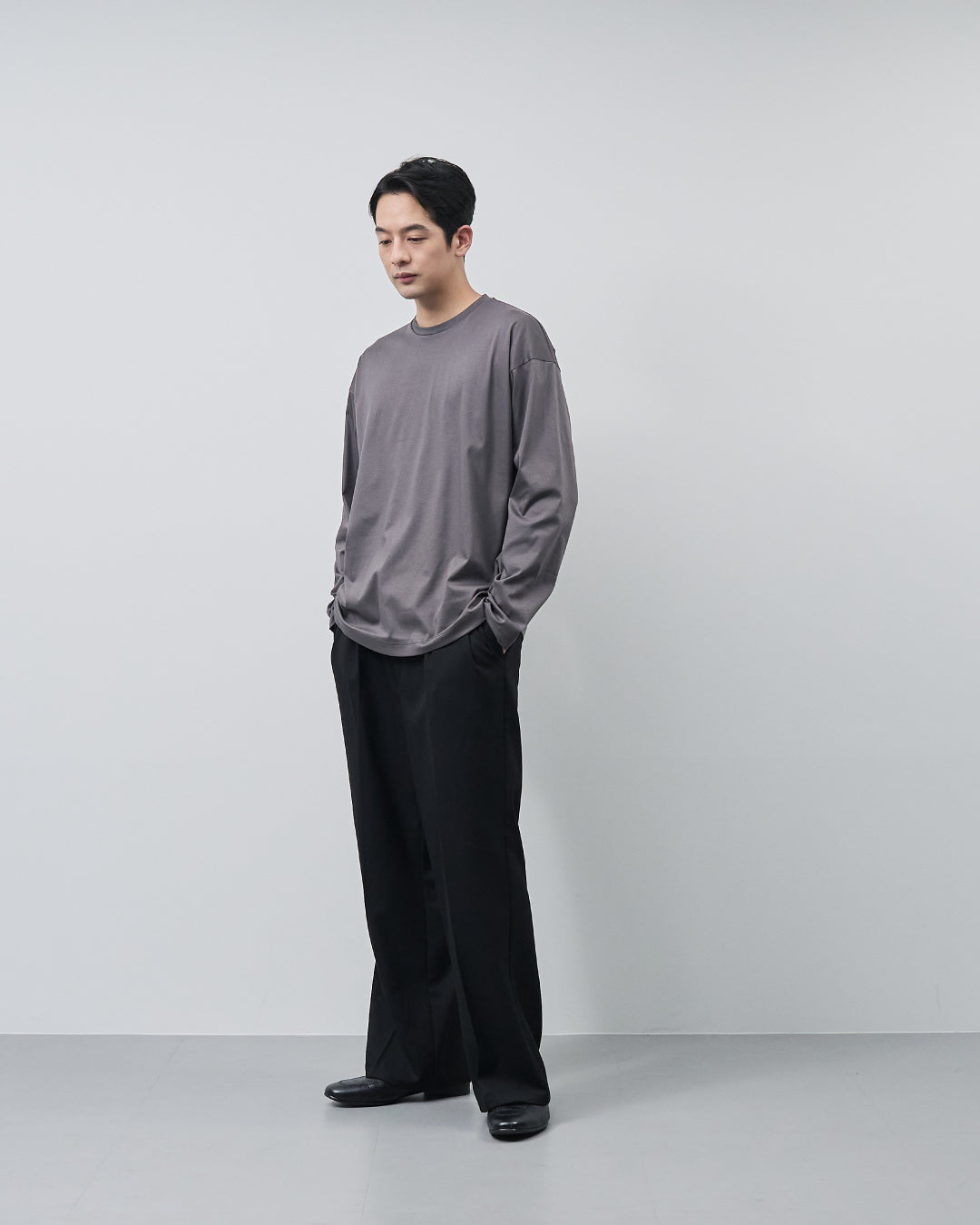 ARBINI Cotton L/S Tee -charcoal-