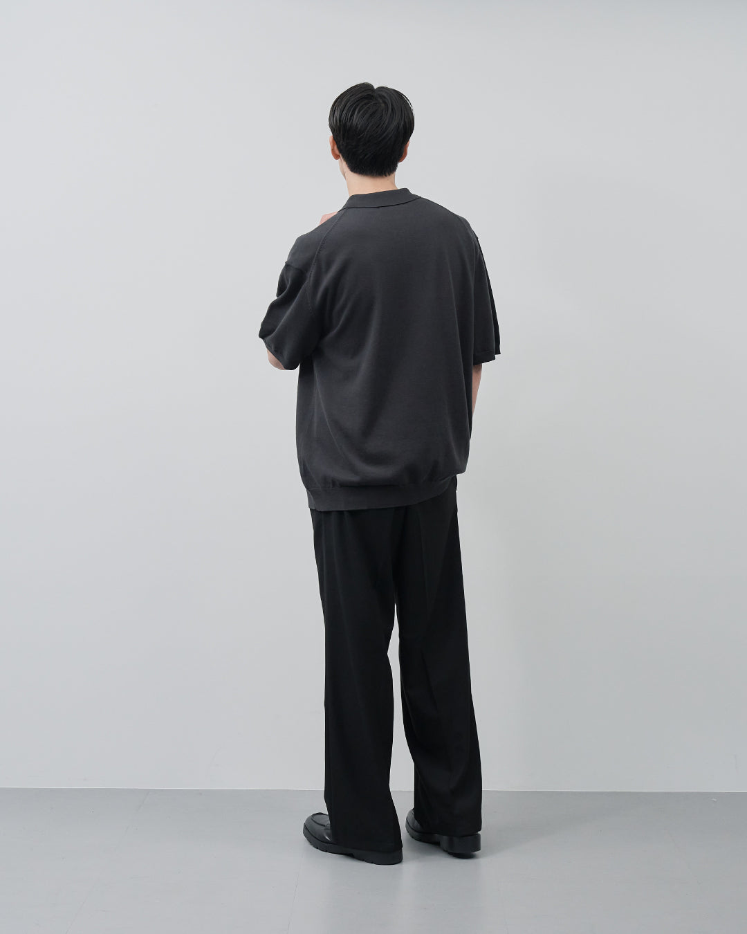 S/S Dry Knit Polo -charcoal-