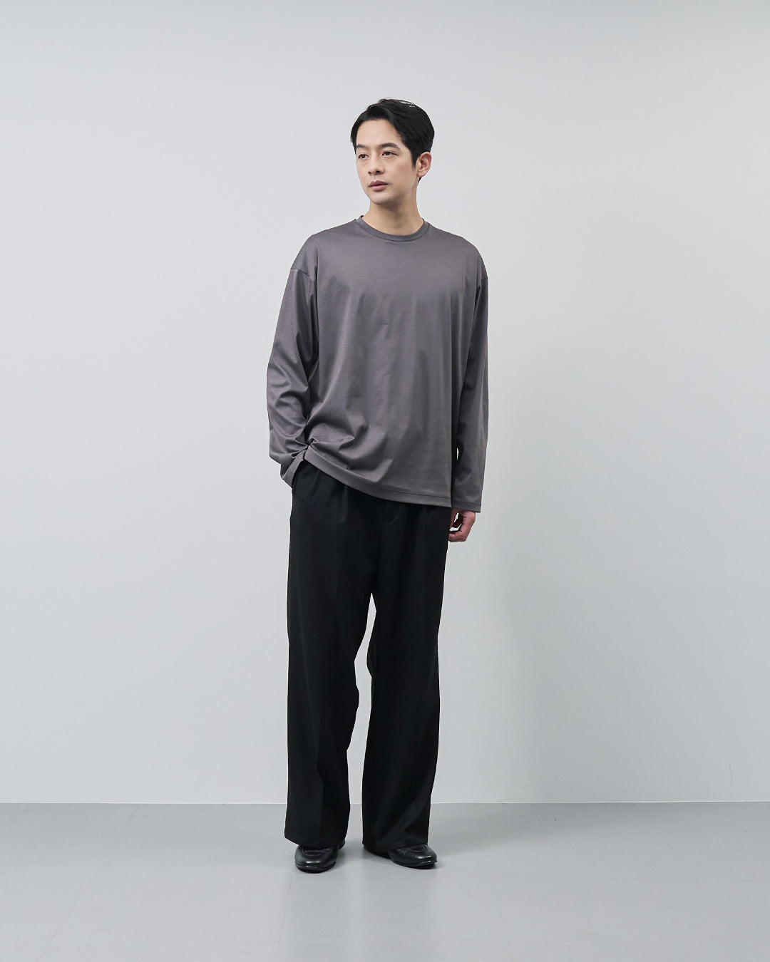 ARBINI Cotton L/S Tee -charcoal-