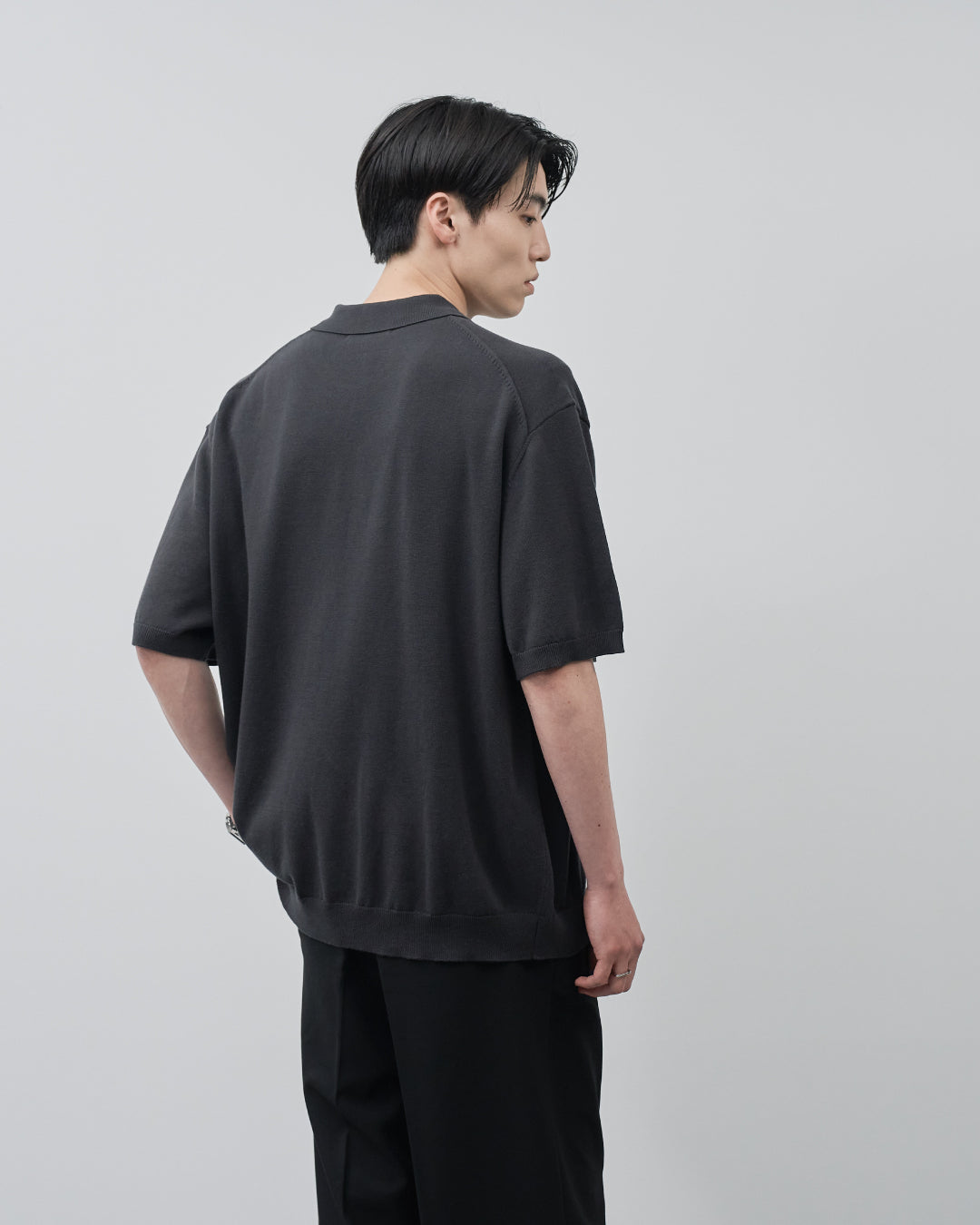 S/S Dry Knit Polo -charcoal-