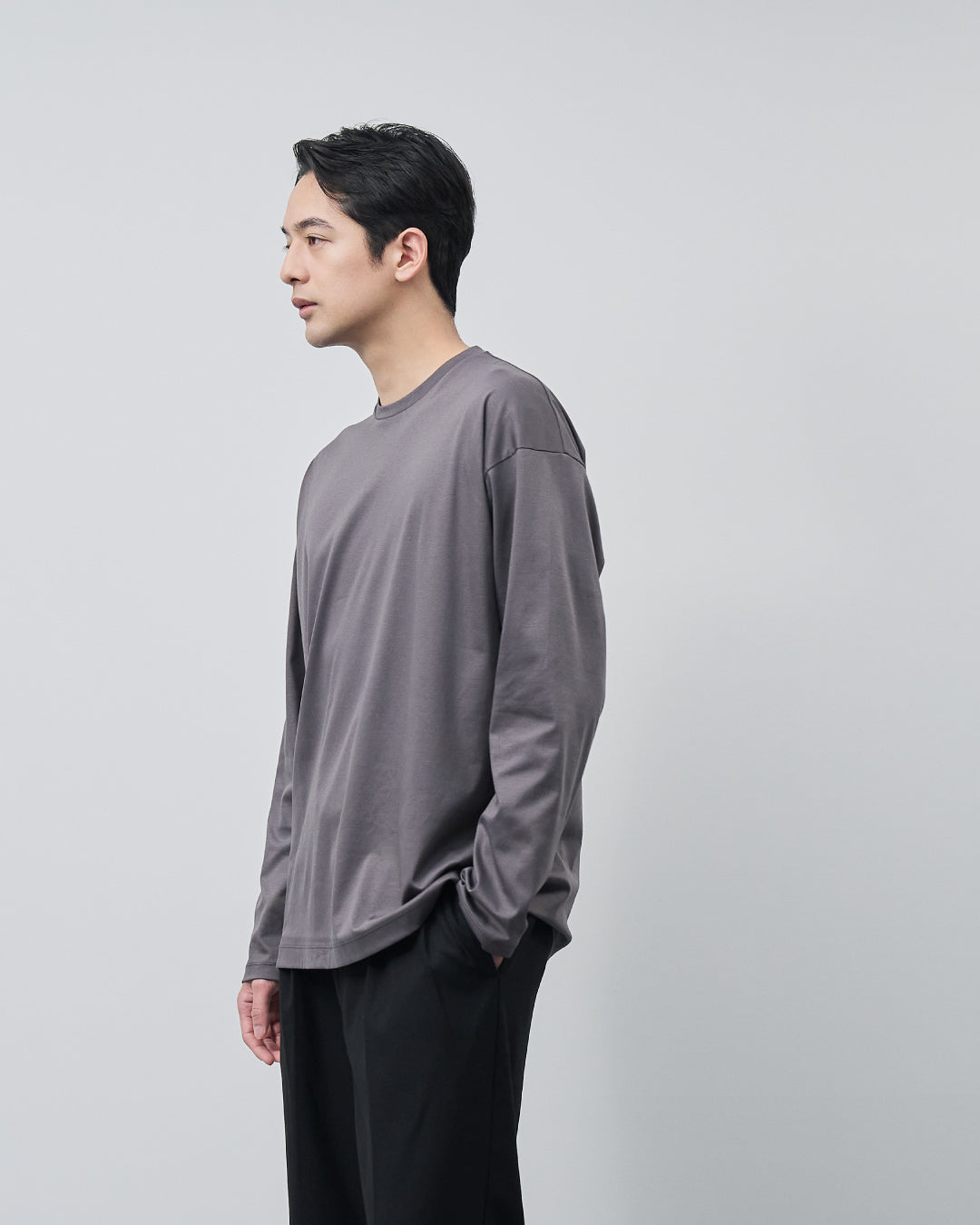 ARBINI Cotton L/S Tee -charcoal-