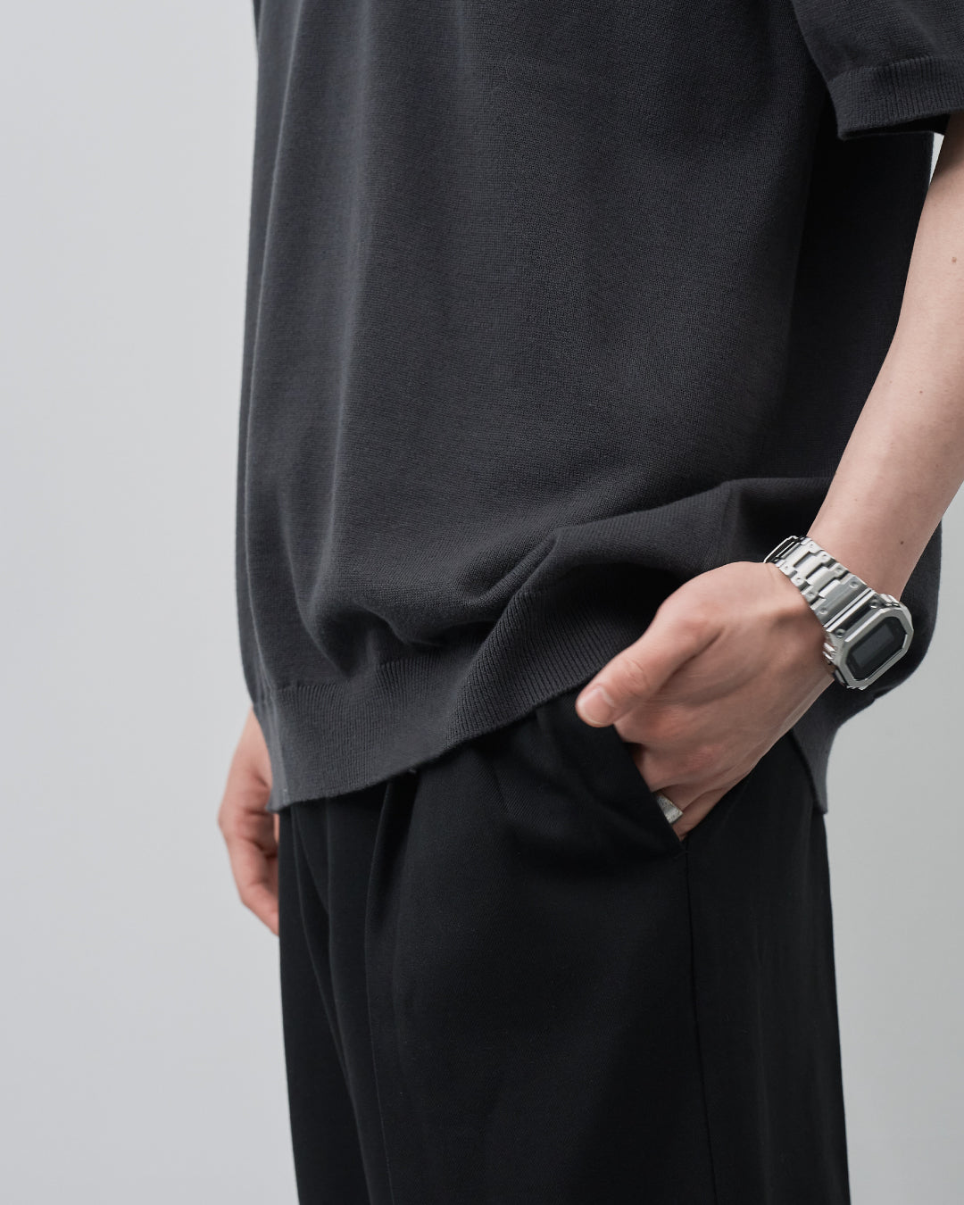 S/S Dry Knit Polo -charcoal-