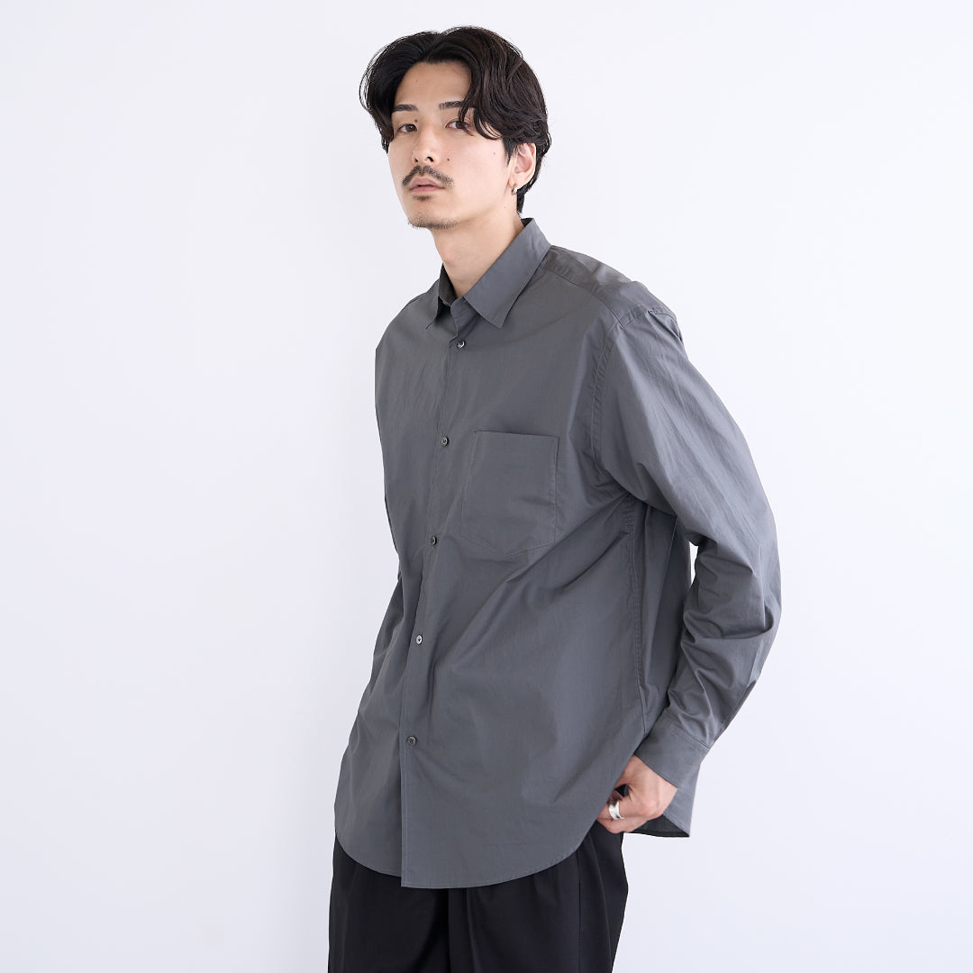 Relaxed Fit L/S Shirt -chacoal gray-