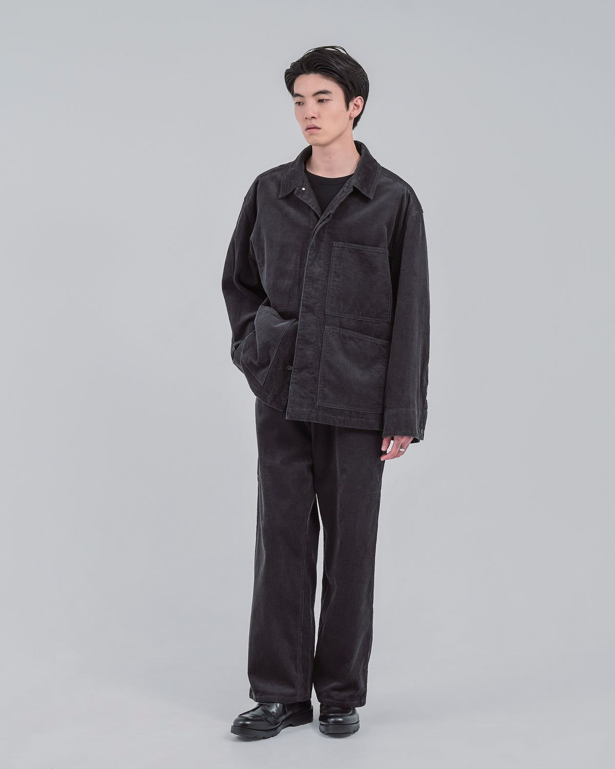 Relaxed Fit Corduroy Jacket -charcoal-（4）