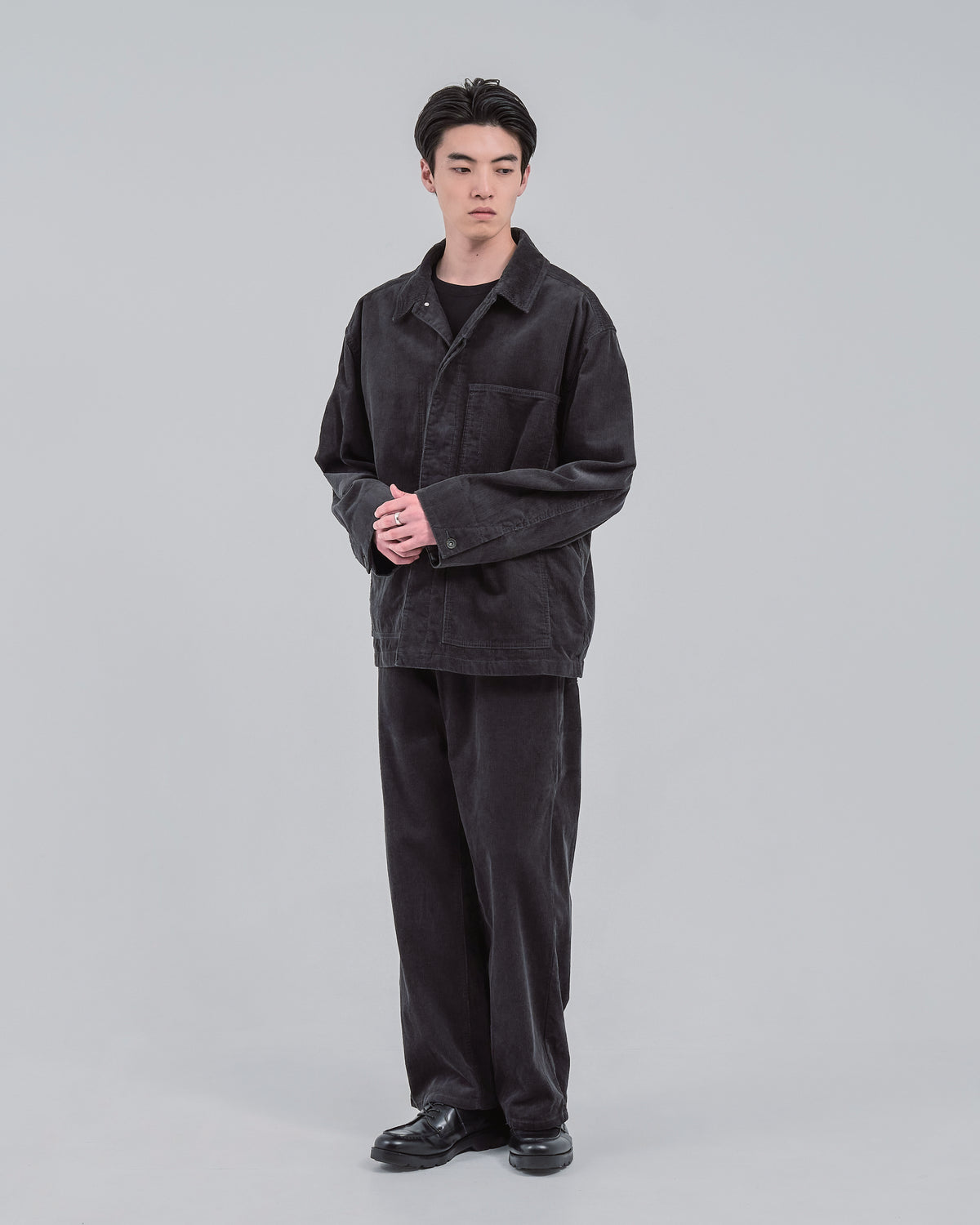 Relaxed Fit Corduroy Jacket -charcoal-（5）