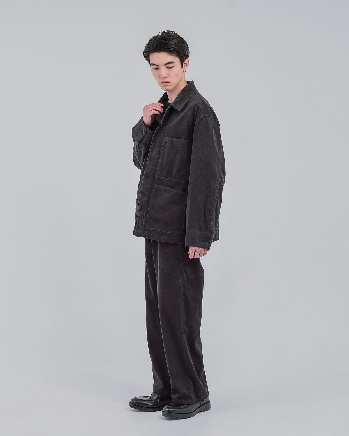 Relaxed Fit Corduroy Jacket -charcoal-（6）
