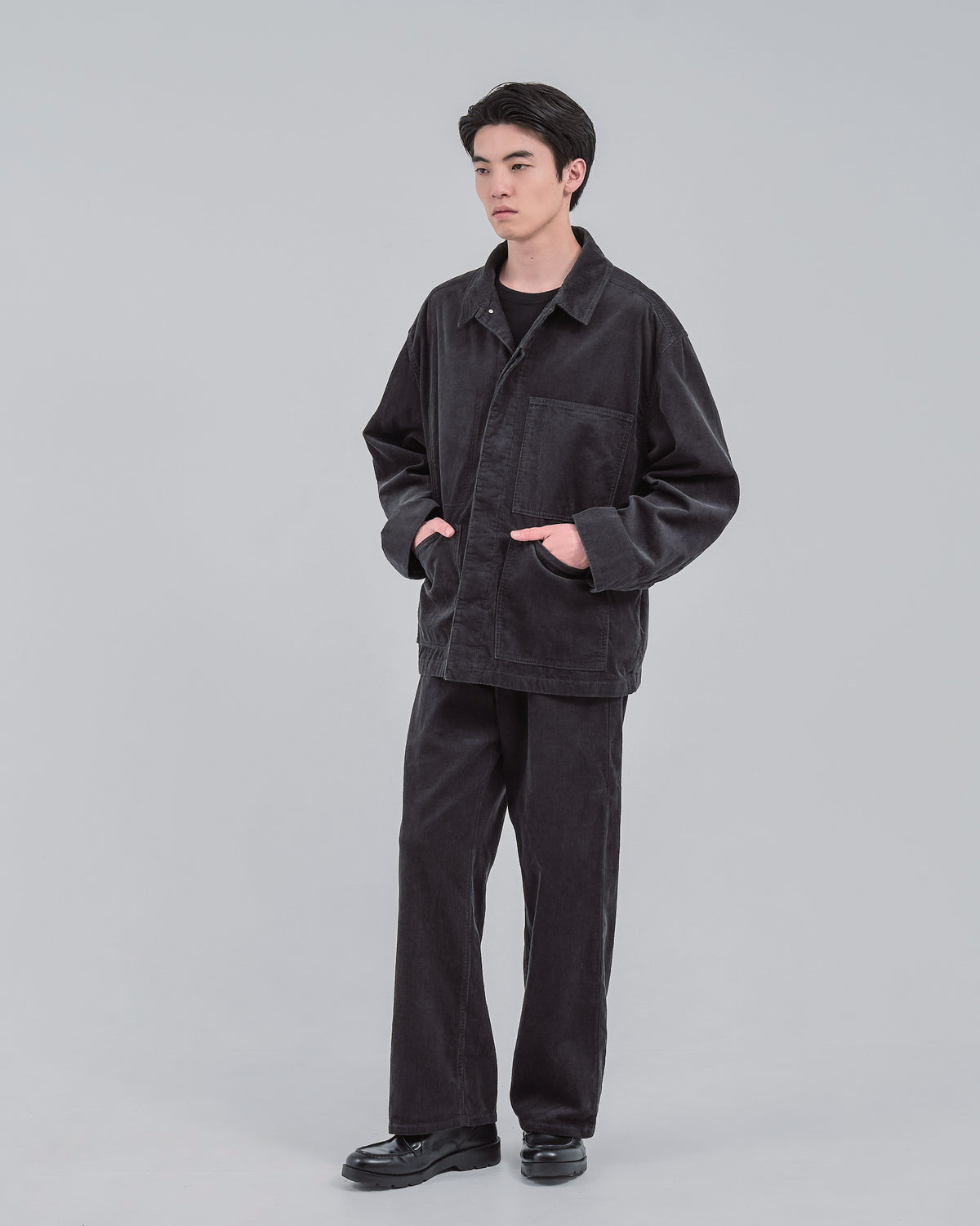 Relaxed Fit Corduroy Jacket -charcoal-（9）